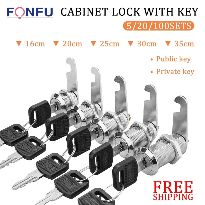 5Set Security Lock Metal Cylinder Cabinet Locker Cam Lock With Keys Security Mailbox Lock Drawer 16mm/20MM/25MM/30MM