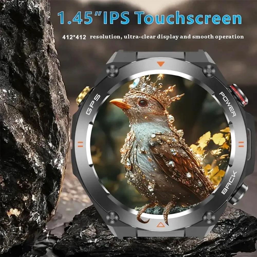SENBONO New GPS Smart Watch 1.45” HD  Display Built-in GPS Bluetooth Phone Call 1ATM Waterpro Military Sports Smartwatch for Men