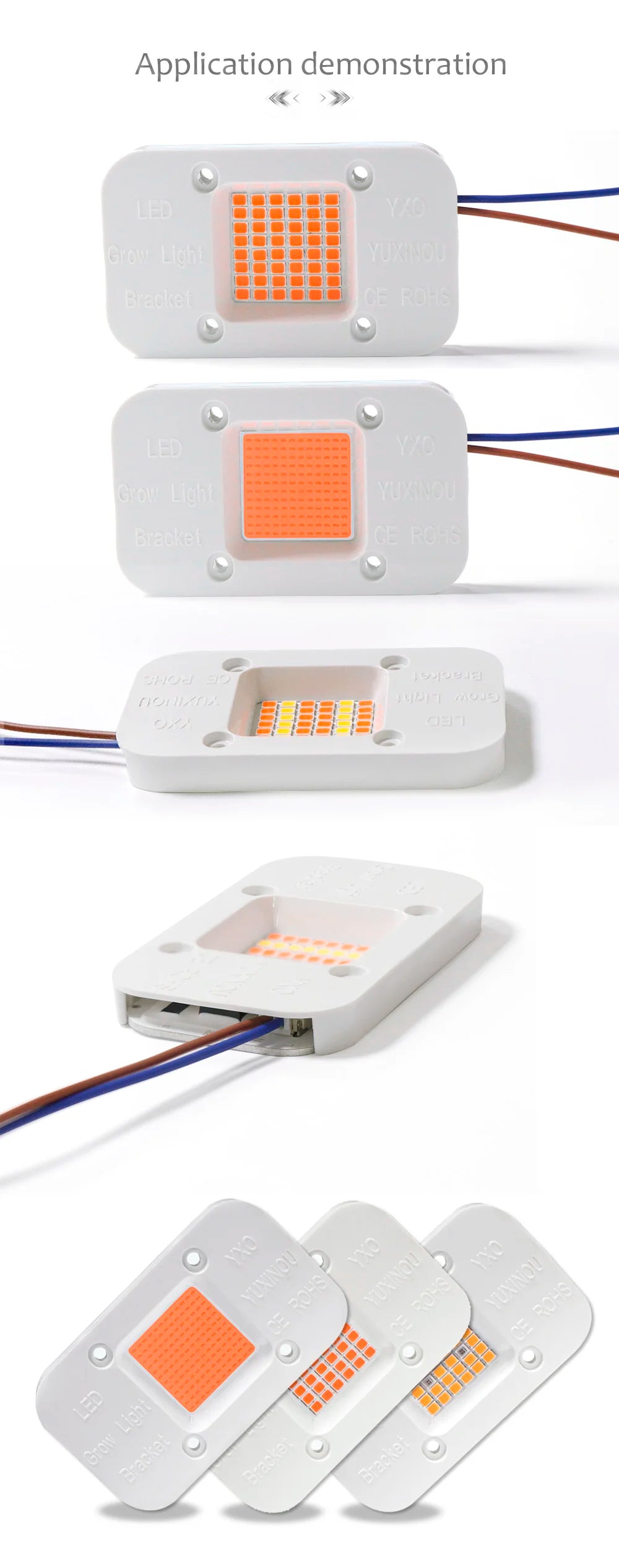 Quantum LED Grow Light Chip LM283B+ 100W 50W DOB COB Full Spectrum Welding Free 220V 110V LED Chip For Indoor Plants