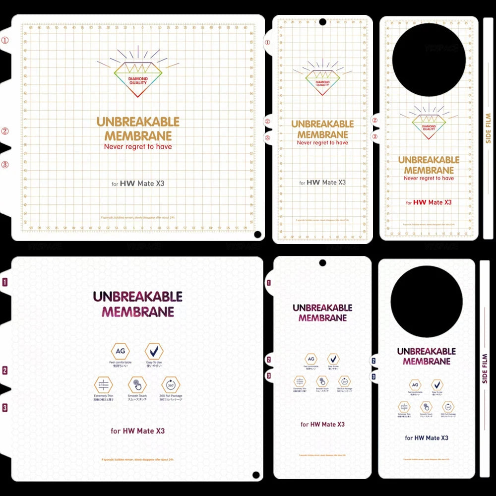 inner Front Back Clear HD Soft Hydrogel Protective Film For Huawei Mate Frosted Screen Protector AE Tidesmit