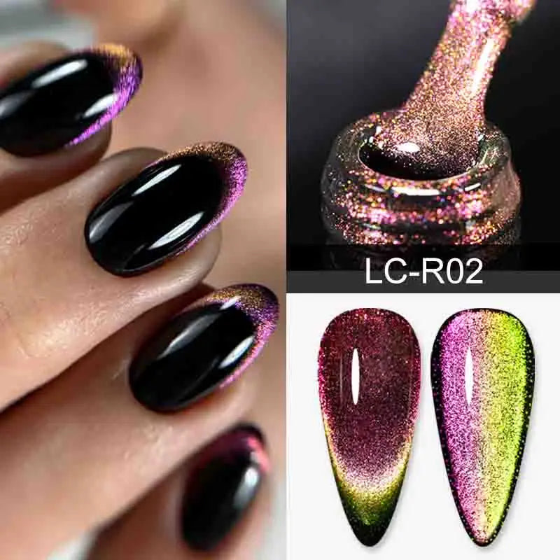 Magnetic Cat Eye Gel Nail Polish – Reflective UV Soak Off Kit Permanent Makeup Machines LC-R02 Tidesmit