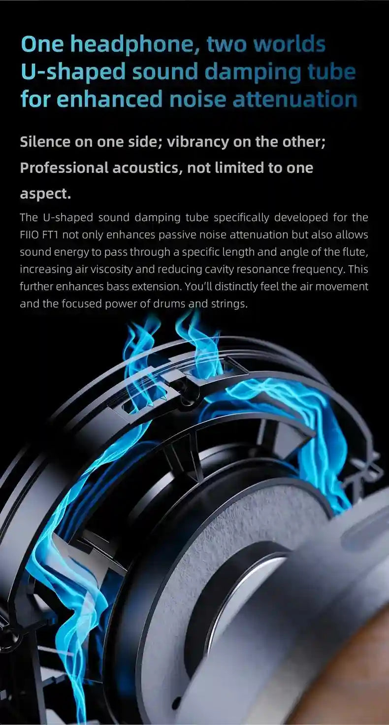 FiiO FT1 Closed-Back Headphones | Nanowood Fiber Over-Ear Audio Tidesmit