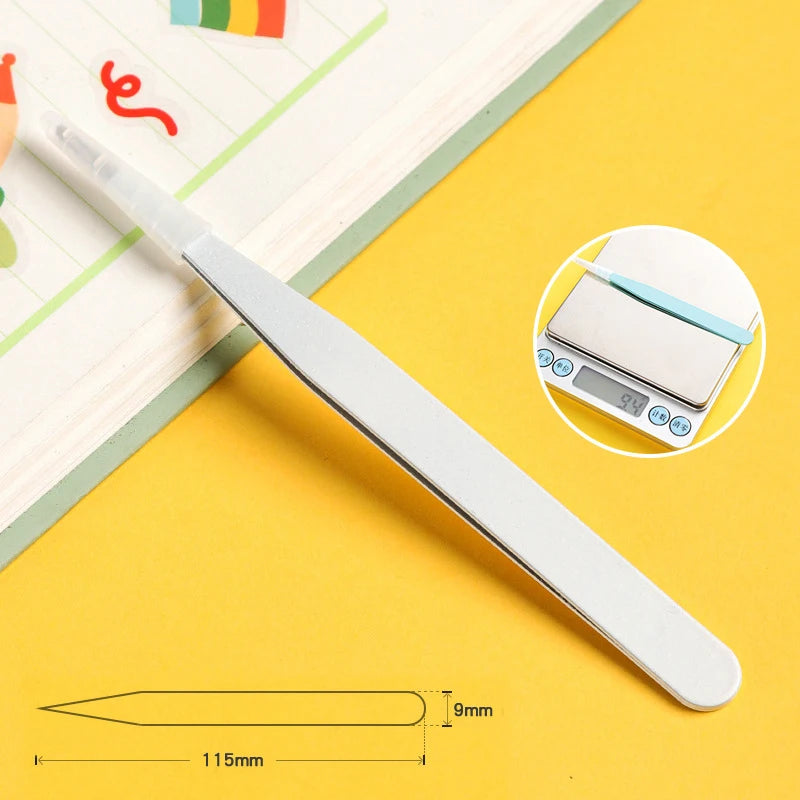 Eyelash Tweezers Set for False Eyelashes - Precision Applicator Tools False Eyelashes White Straight Tidesmit