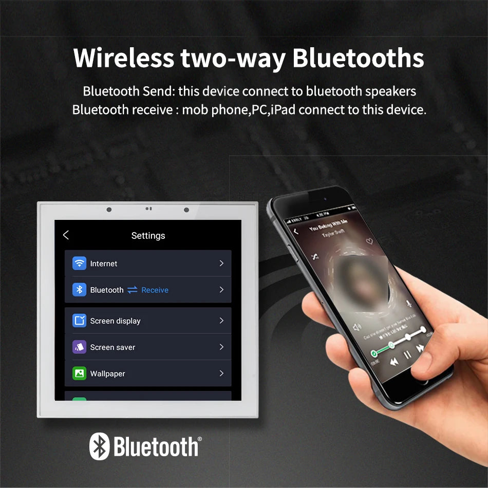 Home Smart Audio Android 11 WIFI System TUYA Control Panel Bluetooths Wall Amplifier Ceiling Speakers ALEXA Voice Music Player