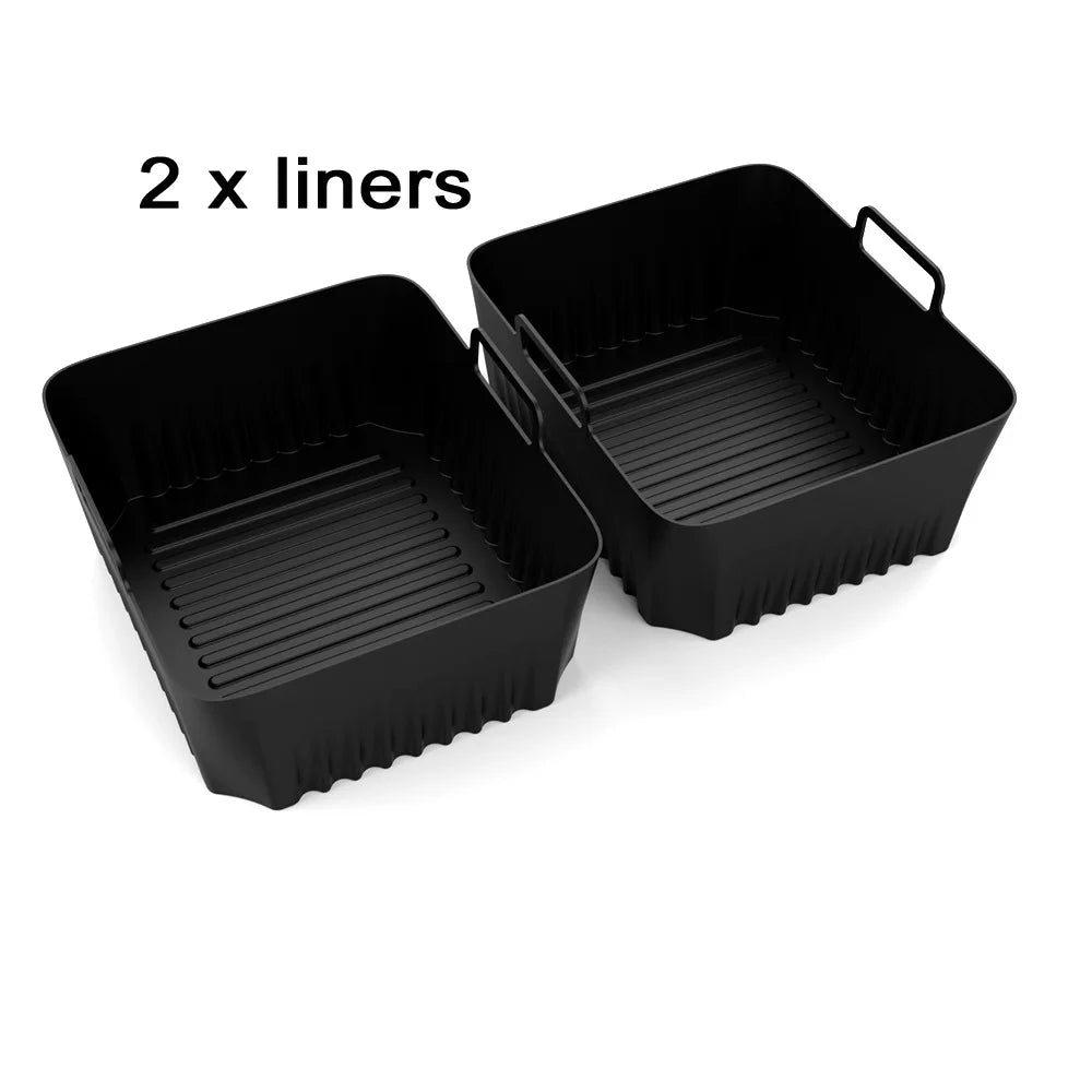 Reusable Silicone Air Fryer Basket Liner Fit Ninja AF500 Non-Stick Heatproof Easy Clean BPA-Free Kitchen Cooking Accessory