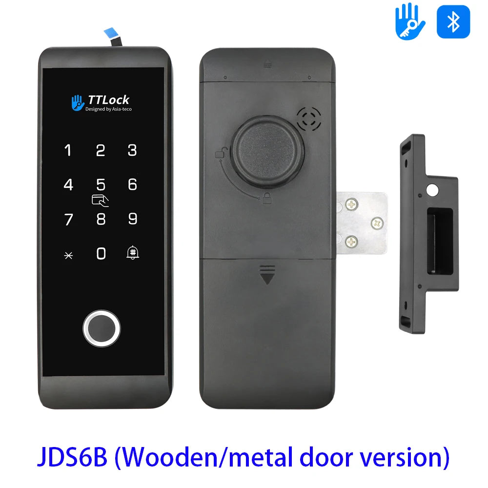 Bluetooth TTLOCK APP Unlock Control Smart Glass Door Lock Electronic Biometric Fingerprint Electric Lock Password 13.56Mhz RFID