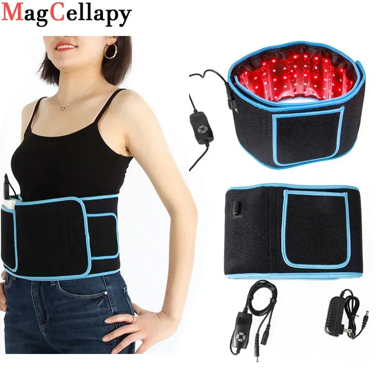 LED Phototherapy Massage Belt Red Light Hot Compress 850nm 660nm Body Shaping Weight Loss And Relaxation Back Pain Relief