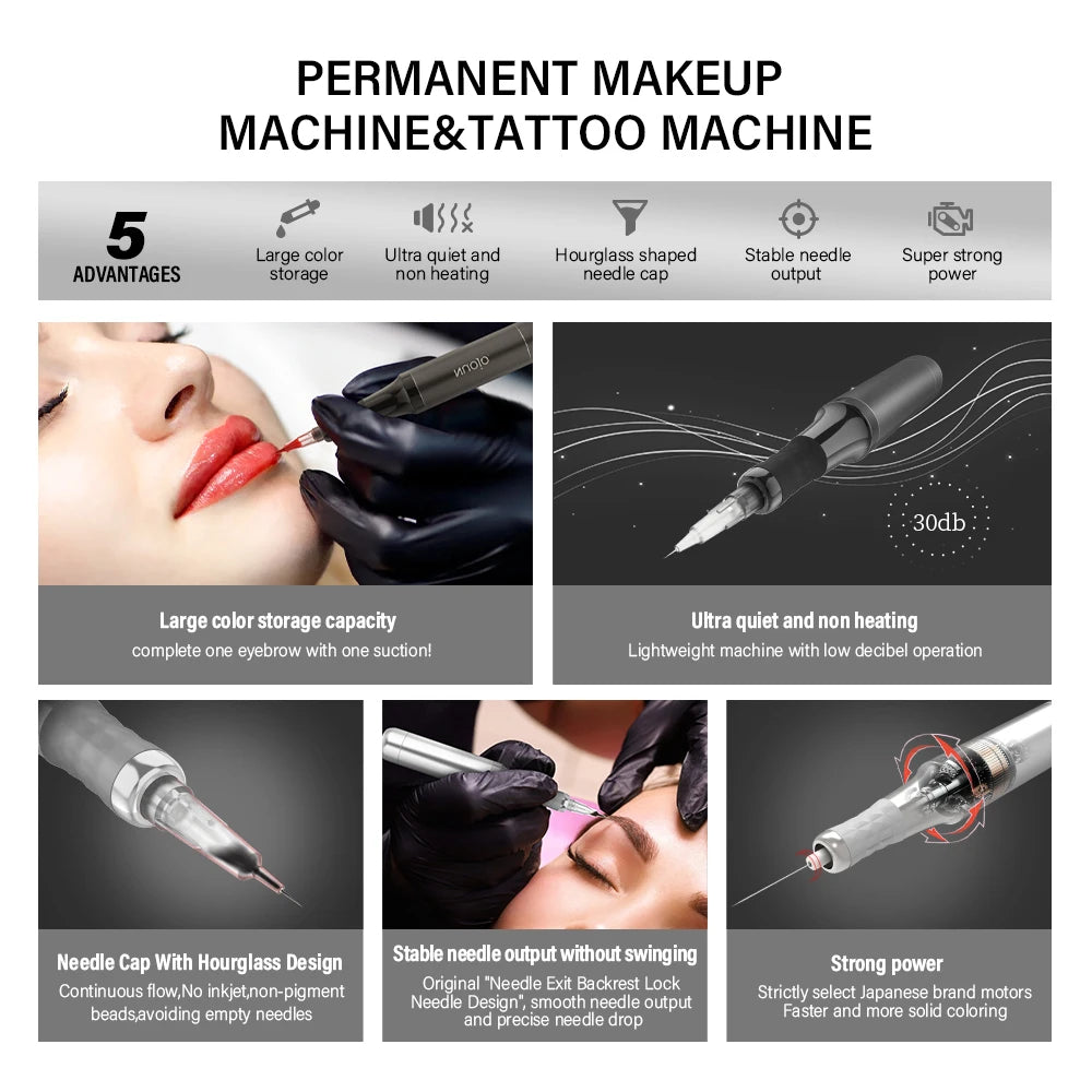 Wireless PMU Machine - Professional Rotary Microblading Pen Permanent Makeup Machines Tidesmit