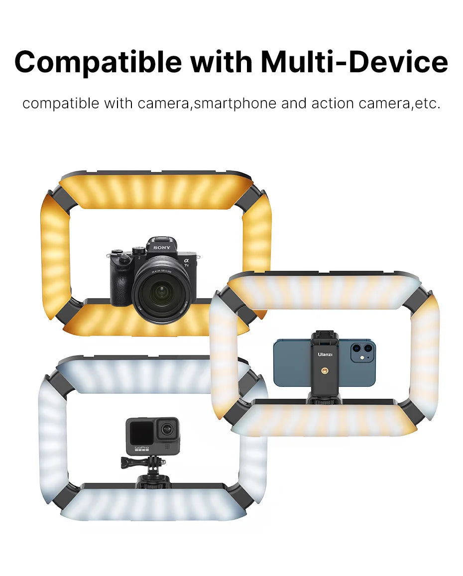 Bi-Color LED Ring Light for Video - Adjustable Dimmable Vlog Rig Tidesmit
