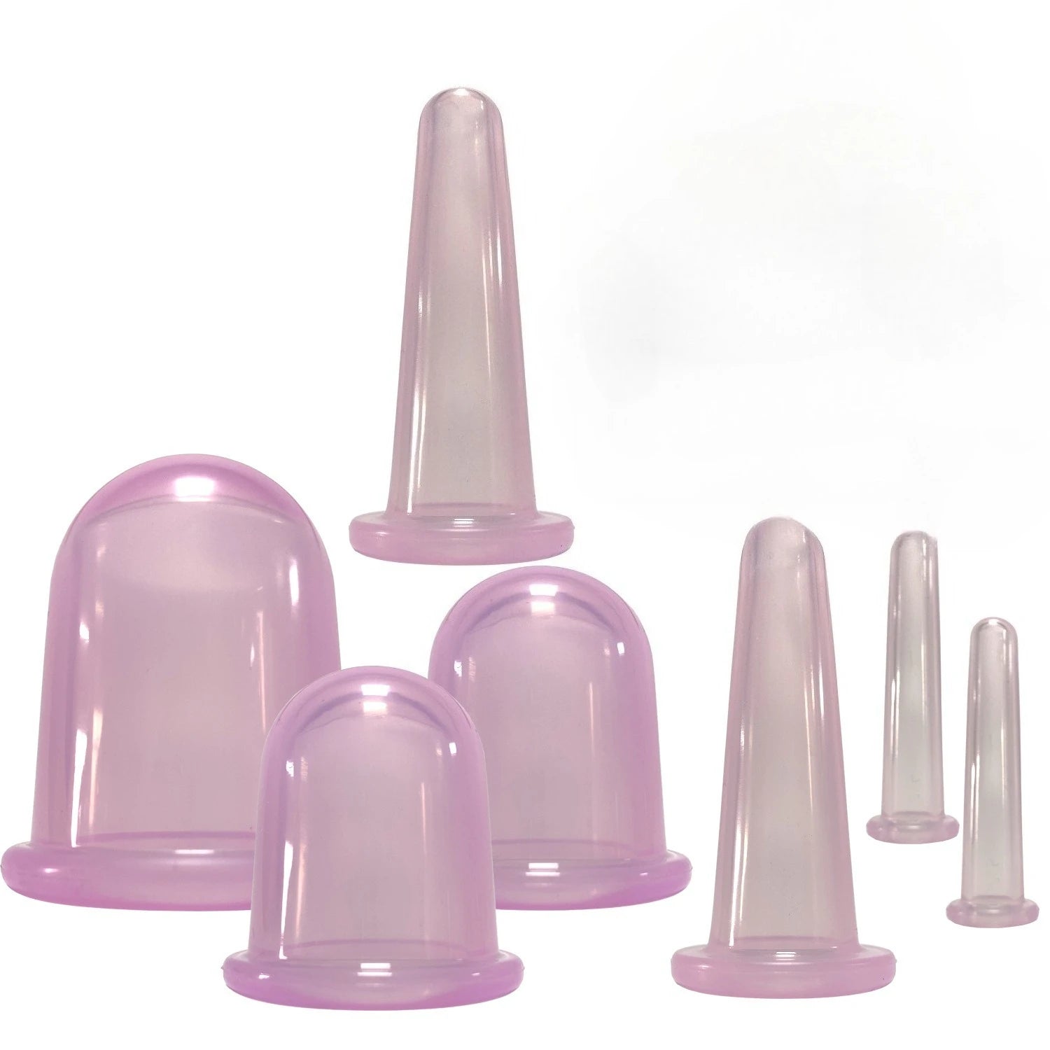 Silicone Vacuum Cupping Set for Facial Lift and Deep Tissue Recovery Back Massage Instrument 7pcs Purple Tidesmit