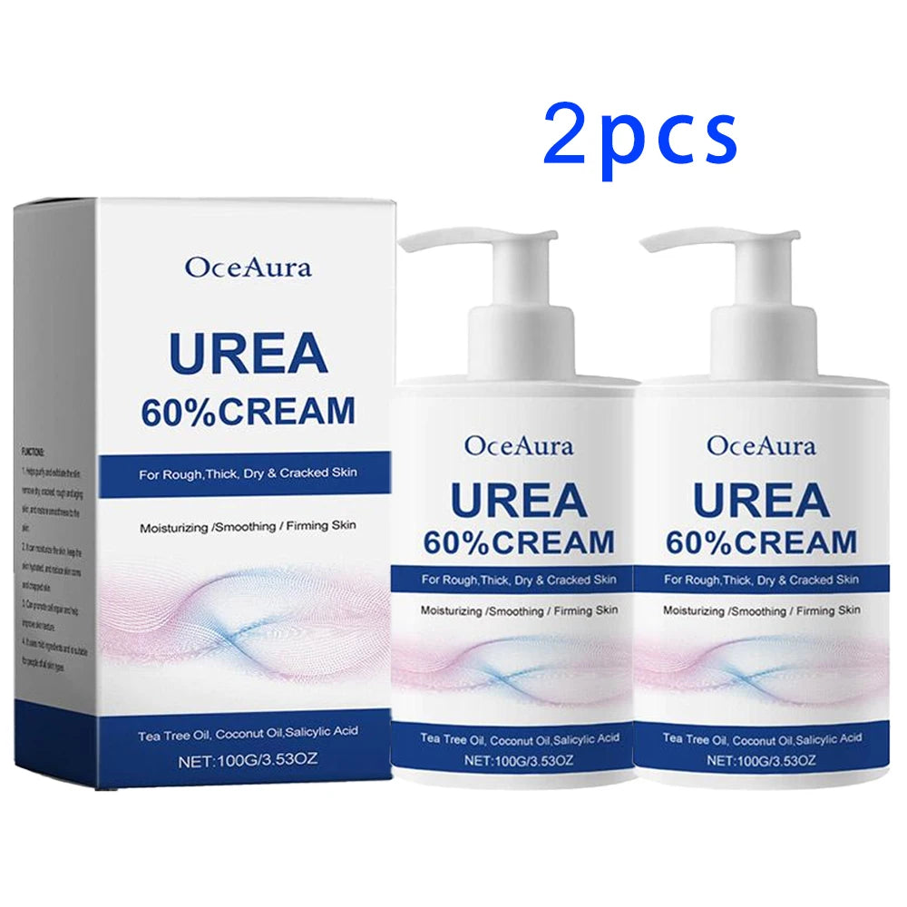 Urea 60% Cream for Cracked Heels - Professional Deep Foot Repair Scrubs Treatments 2pcs Tidesmit