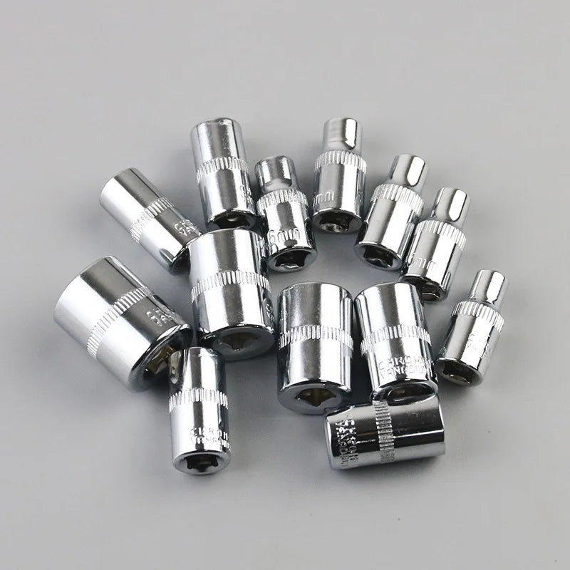 EAFC 46 PCs Automotive Repair Hand Tool Set Mechanic'S Tool Box 1/4"Socket Spanner Ratcheting Screwdriver Ratcheting Screwdriver