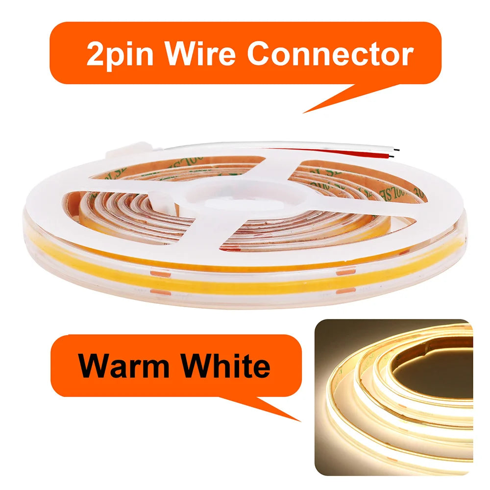 IP67 Waterproof COB LED Strip Light 12V 24V 3000K 4000K 6000K Flexible Led Tape 5m 10m 20m 0.5m 1m 2m 480LEDs/m Linear Lighting