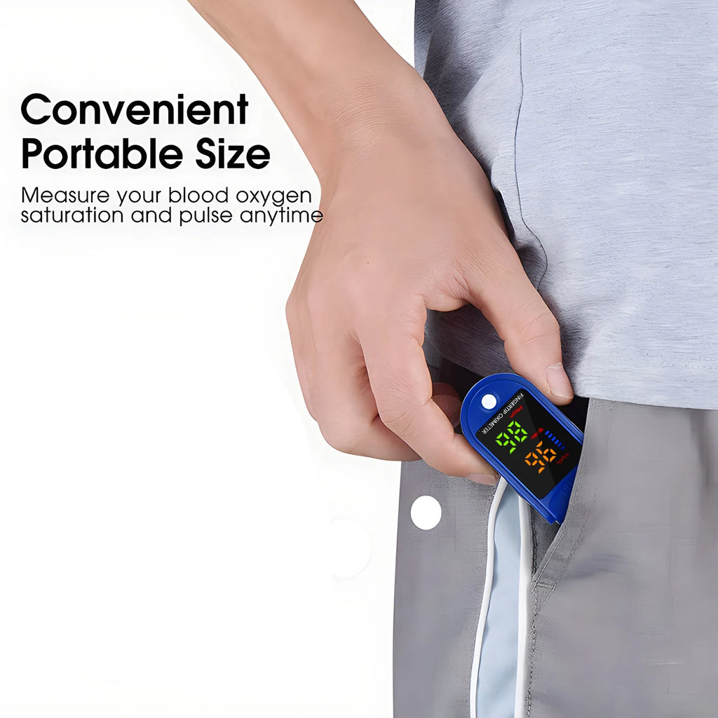 Fingertip Oximeter Blood Oxygen Saturation Monitor SpO2 With Pulse Rate Measurement Portable LED Display No Battery