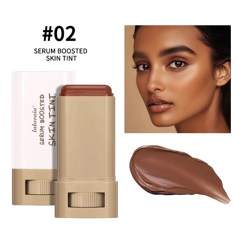 Tidesmit serum boosted foundation stick showing silky balm texture for natural skin tint and moisturizing coverage