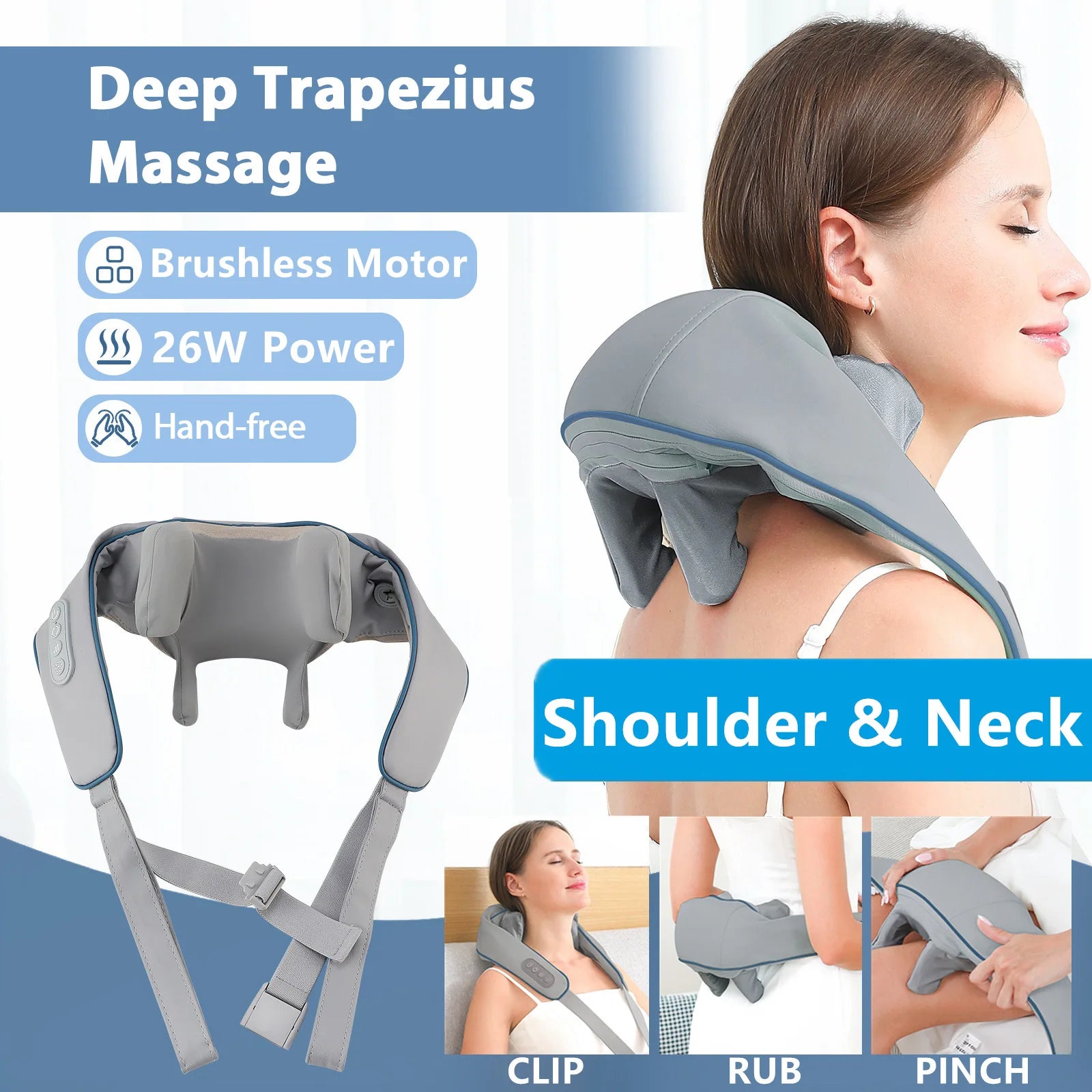 Back Massager Shawl with Heat - Rechargeable Deep Tissue Relief Device Back Massage Instrument Tidesmit
