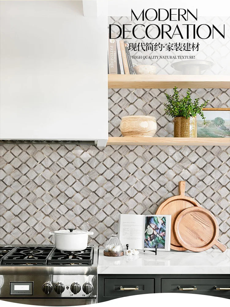 Mosaic Wall Tile Peel and Stick Self Adhesive Wall Stickers Waterproof Aluminum Composite Rectangle Kitchen Bath Tile Backsplash