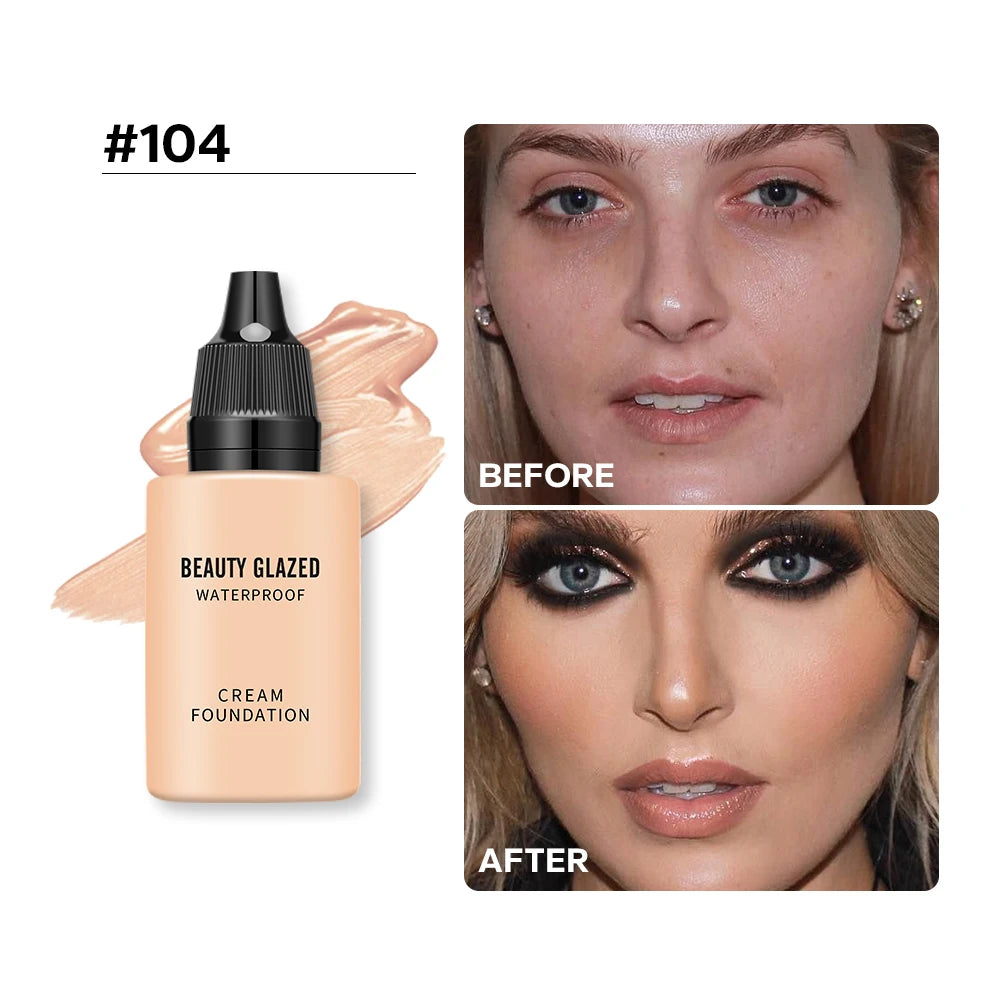Tidesmit Beauty Glazed 24 Hour HD Full Cover Matte Liquid Foundation for natural waterproof face makeup finish