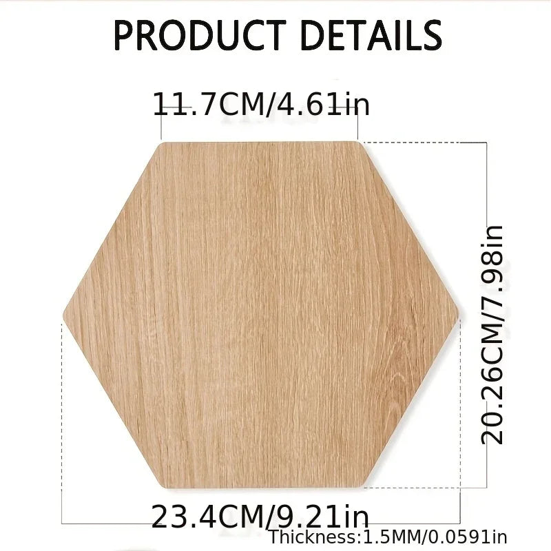 Hexagon Wood Grain Peel and Stick Floor Tiles Self Adhesive Waterproof Vinyl Wall Tile for Kitchen Bathroom Living Room Bedroom