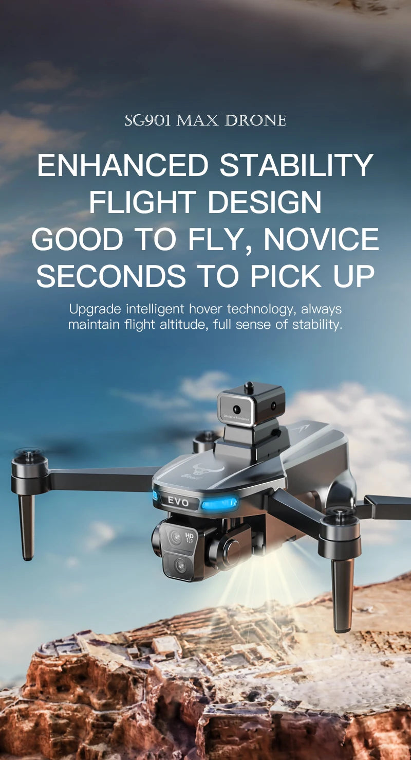 GPS Camera Drone with Obstacle Avoidance - Foldable 8K Quadcopter Tidesmit
