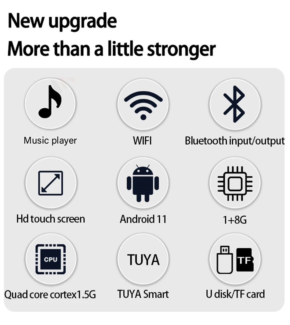 TUYA Smart Home Audio In Wall Amplifier WiFi Bluetooth Music Sound Control Panel Touch Screen Android 11 System Ceiling Speaker