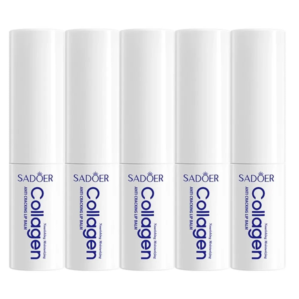 Moisturizing Lip Balm for Dry Lips - Hydrating Collagen Treatment Stick Lip Care 5pcs China Mainland Tidesmit