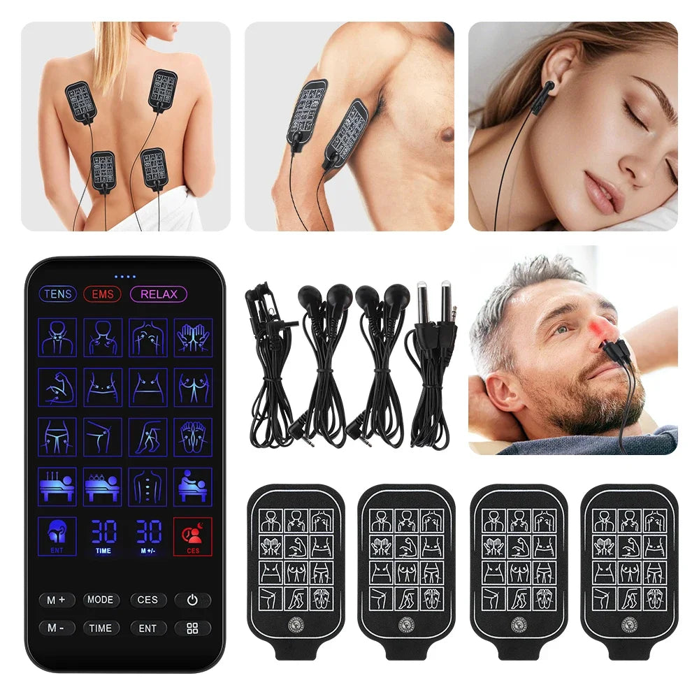 TENS Muscle Stimulator for Deep Tissue Pain Relief - Rechargeable Black Massage Chairs Tidesmit