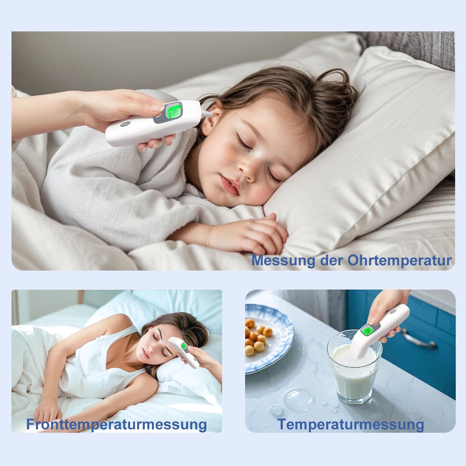 Cofoe Digital Forehead Thermometer Forehead Ear Non-Contact Thermometer Baby/Adult Temperature Measure Digital Thermometer