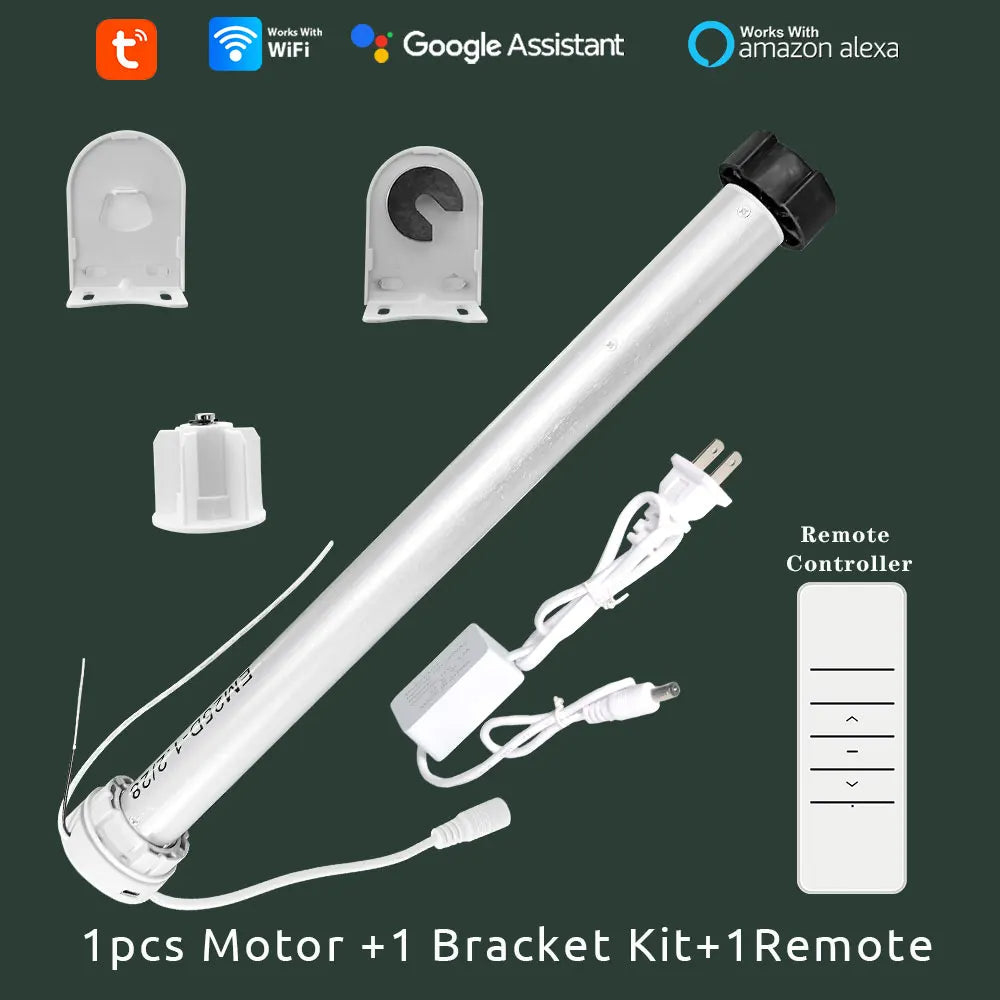 WiFi Roller Blind Motor for 38mm Tubes - App Controlled Smart Home Device 1 Motor kit and R1 Tidesmit