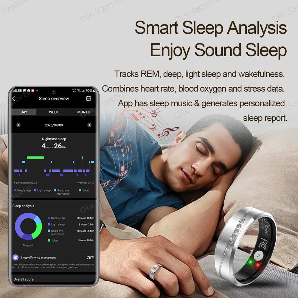 New vibration Smart Ring with Call/alarm clock reminder Heart Rate Body Temperature Health Monitor Smartring Exercise mode ring
