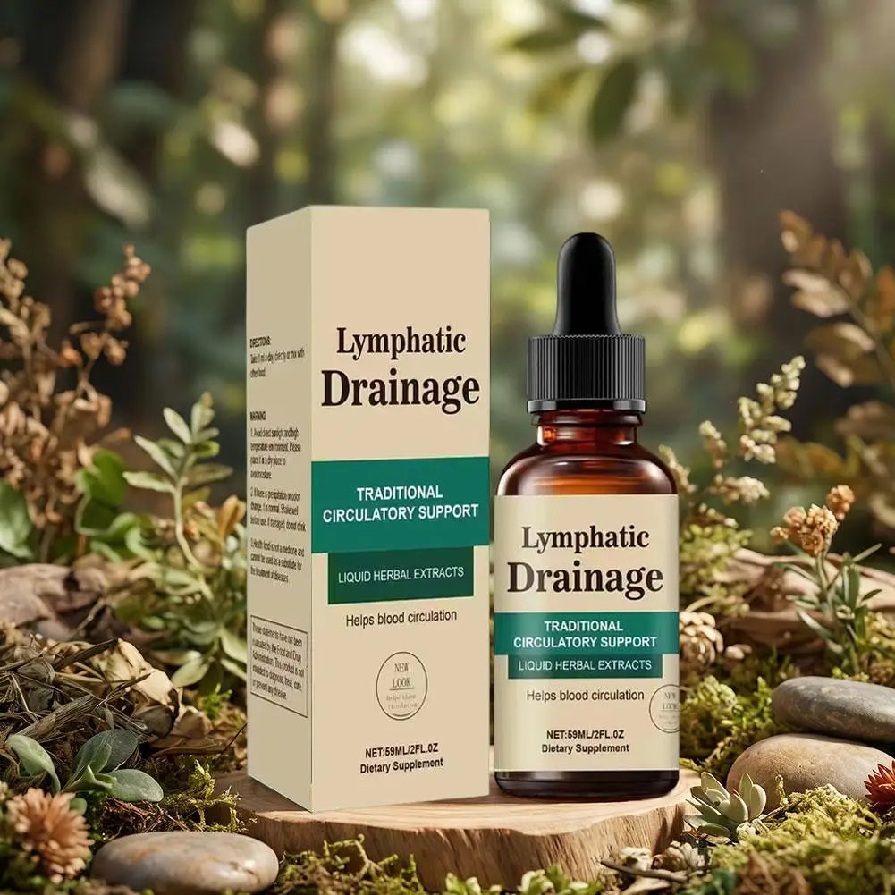 Natural Herbal Lymphatic Drainage Drops, Fast Absorb Detox Liquid Supplement Improve Blood Circulation Relieve Swelling Immune