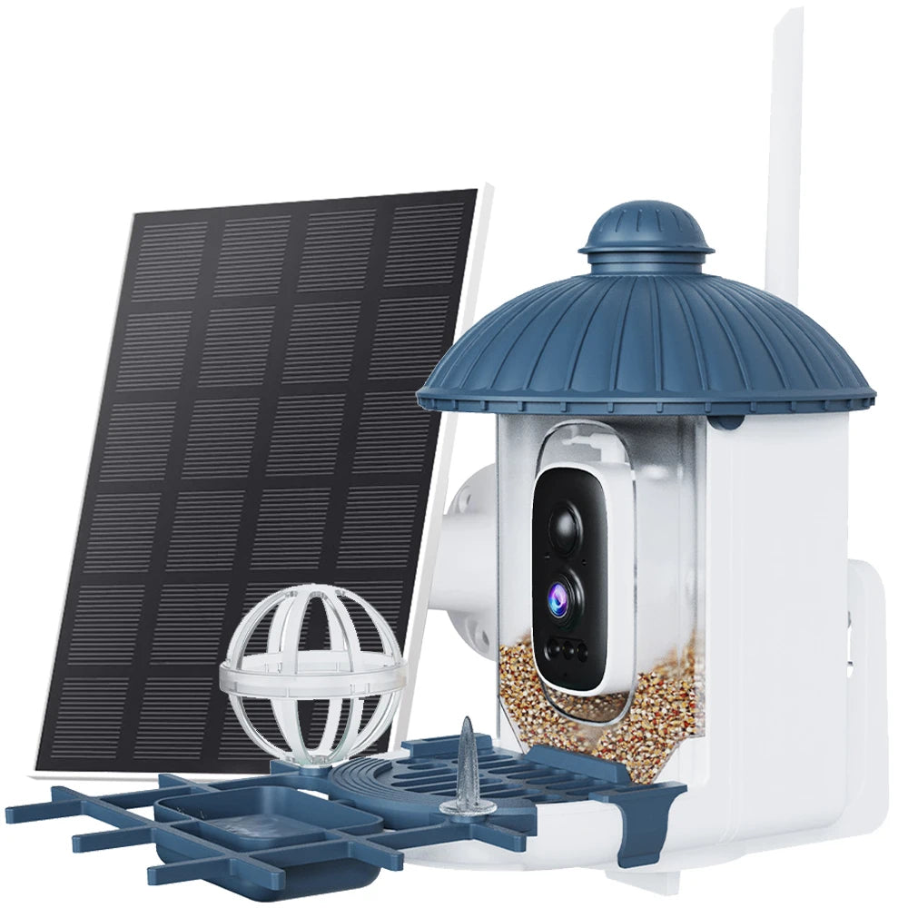 4MP HD Birds Feeder Camera Solar Powered AI Motion BirdWatching Wireless WiFi Camera Wildlife Monitor,Night Vision,Waterproof