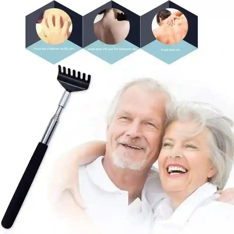 Telescopic Back Scratcher - Durable Stainless Steel Massager - White Back Massage Instrument Tidesmit