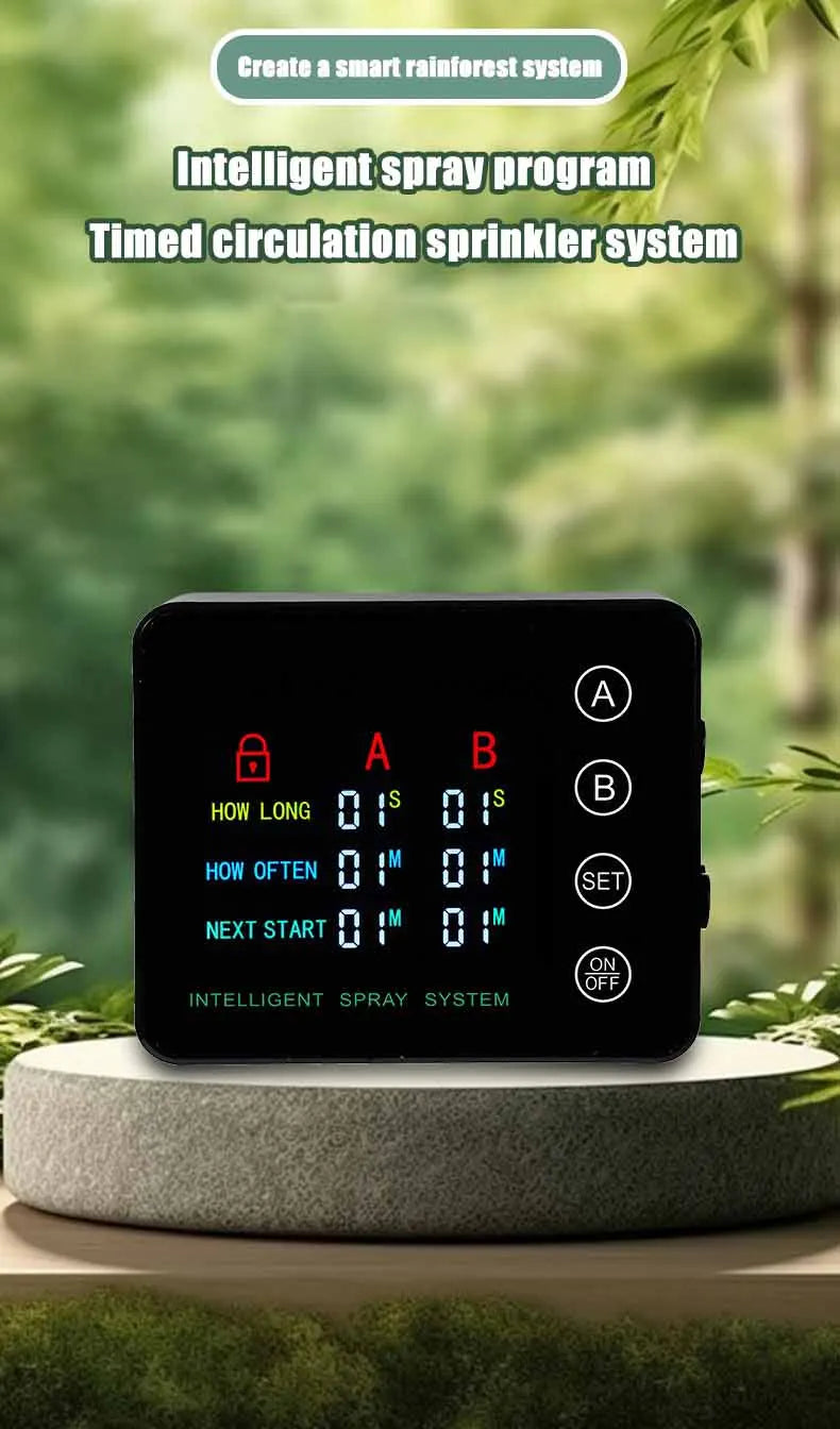 Rainforest Sprayer Double Pump Control Automatic Mist Timing Spray System Kit Irrigation Timer Reptile Sprayer Humidifier