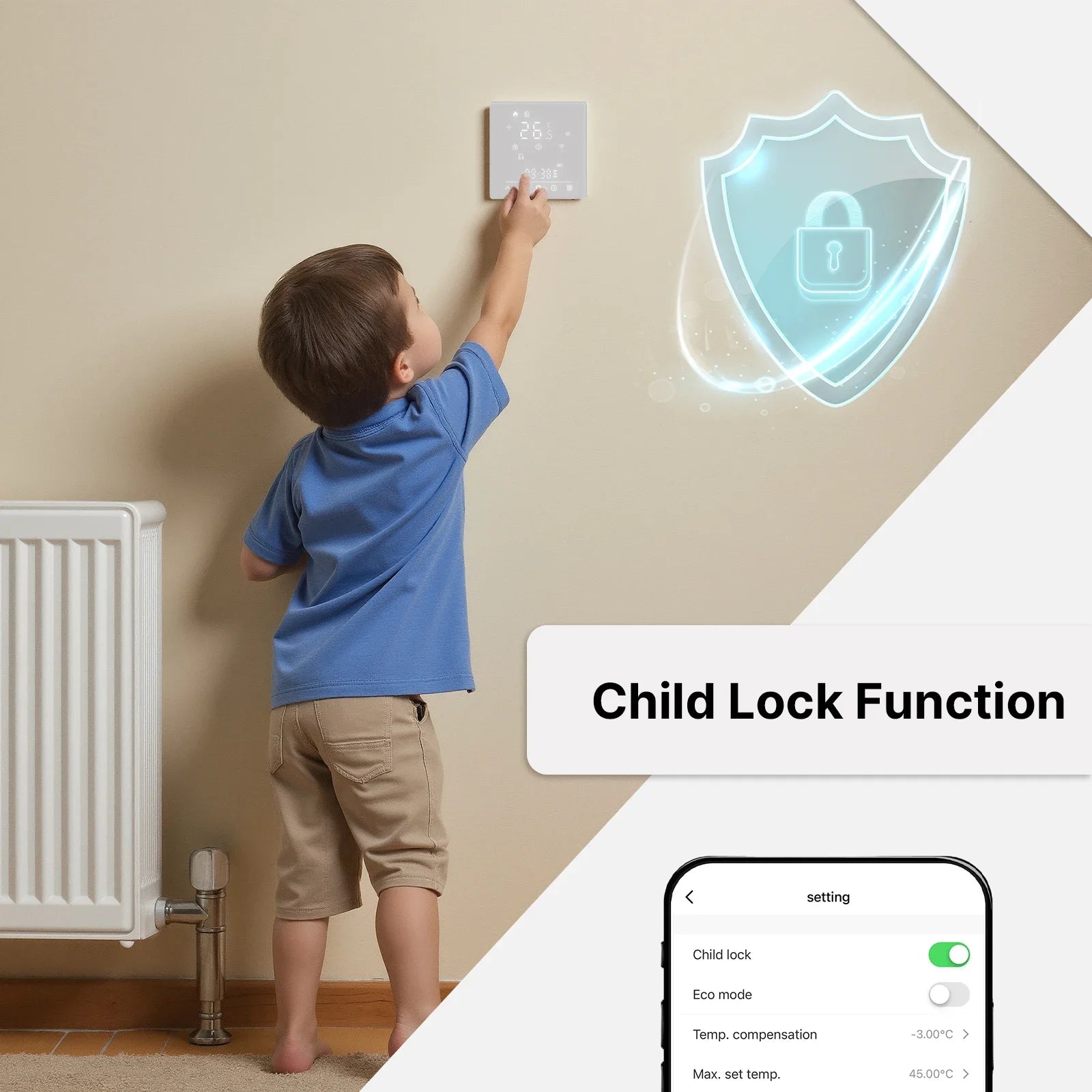 MOES Tuya Matter WiFi Smart Thermostat Temperature Controller Water Boiler Electric Heating With Alexa Google Apple Smartthings