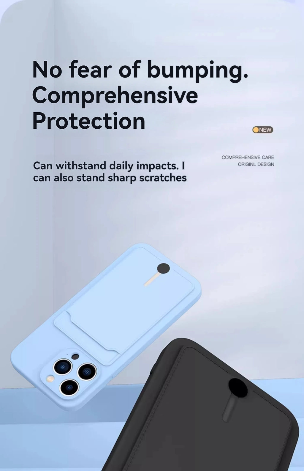 iPhone 16 Case with Card Slot - Slim TPU Shock-Absorbing Protective Cover Tidesmit