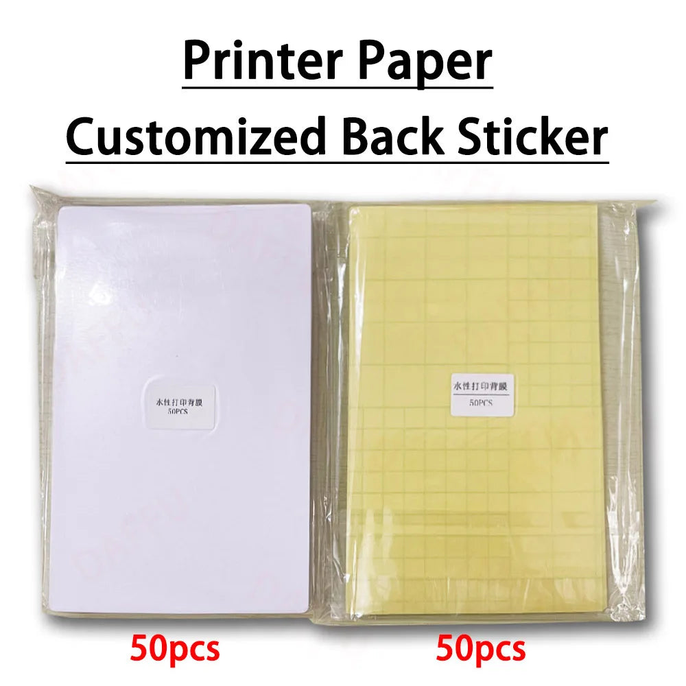 Privacy hydrogel film sheet set: white and yellow 50pcs packs in protective sleeves.