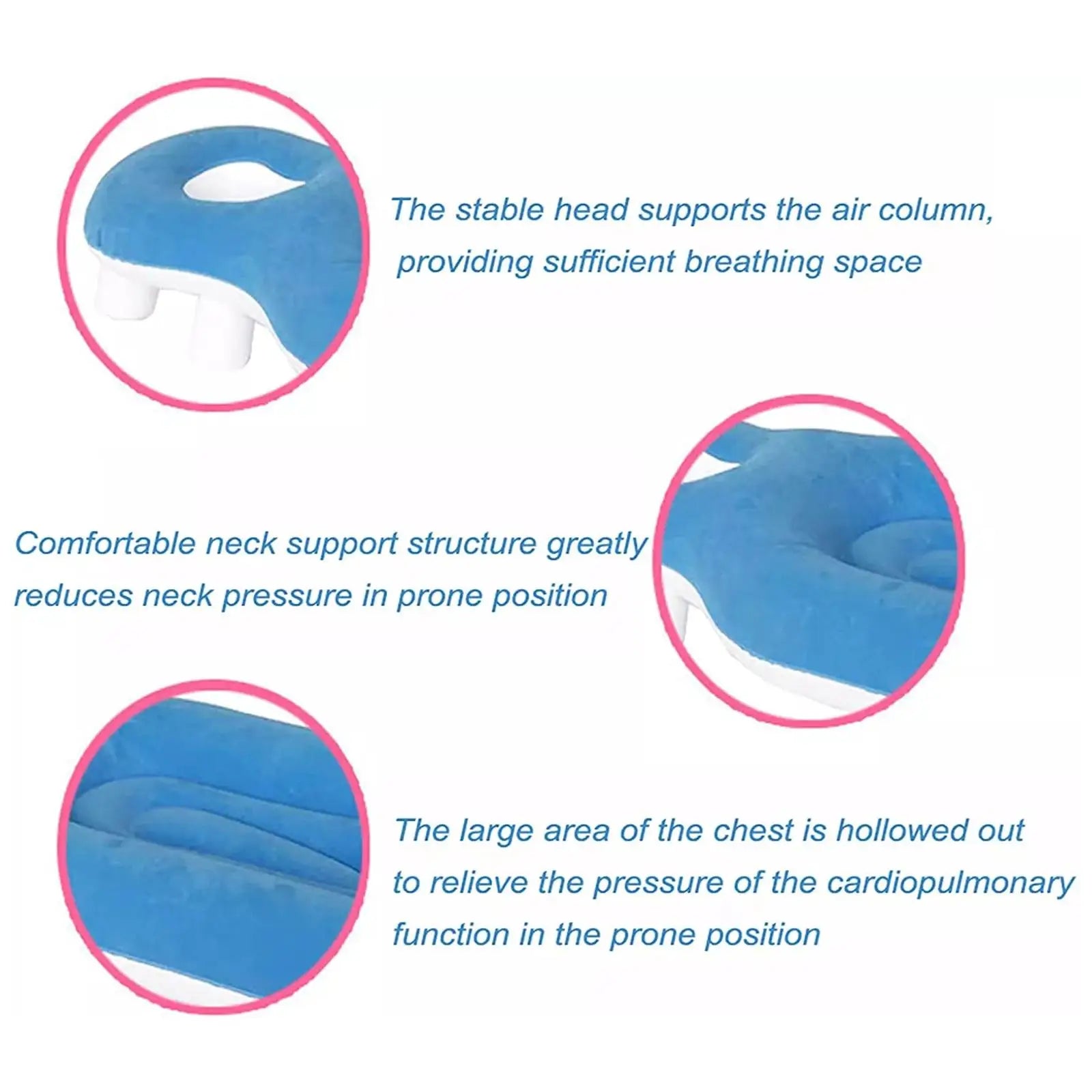 Face Down Pillow for Eye Surgery Recovery | Adjustable Inflatable Support Relaxation Treatment Tidesmit