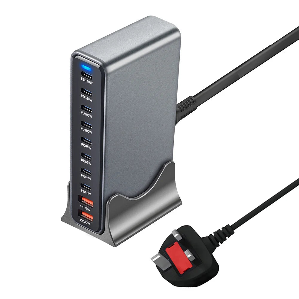 800W 10-Port USB-C Desktop Charging Station - Multi-Device Power Hub Tidesmit