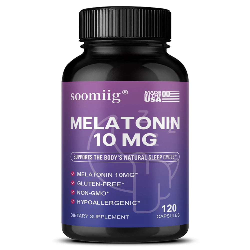 Melatonin 10mg Gummies & Capsules 30/60/120pcs -  Fall Asleep Naturally, Fight Insomnia, Support Immunity & Improve Rest Quality