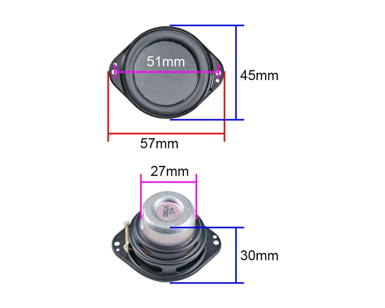 2PCS GHXAMP For Harman Kardon JBL Speaker 1.75 inch Full Band Bass Horn Oval Neodymium For Desktop Bluetooth DIY 4ohm 10w