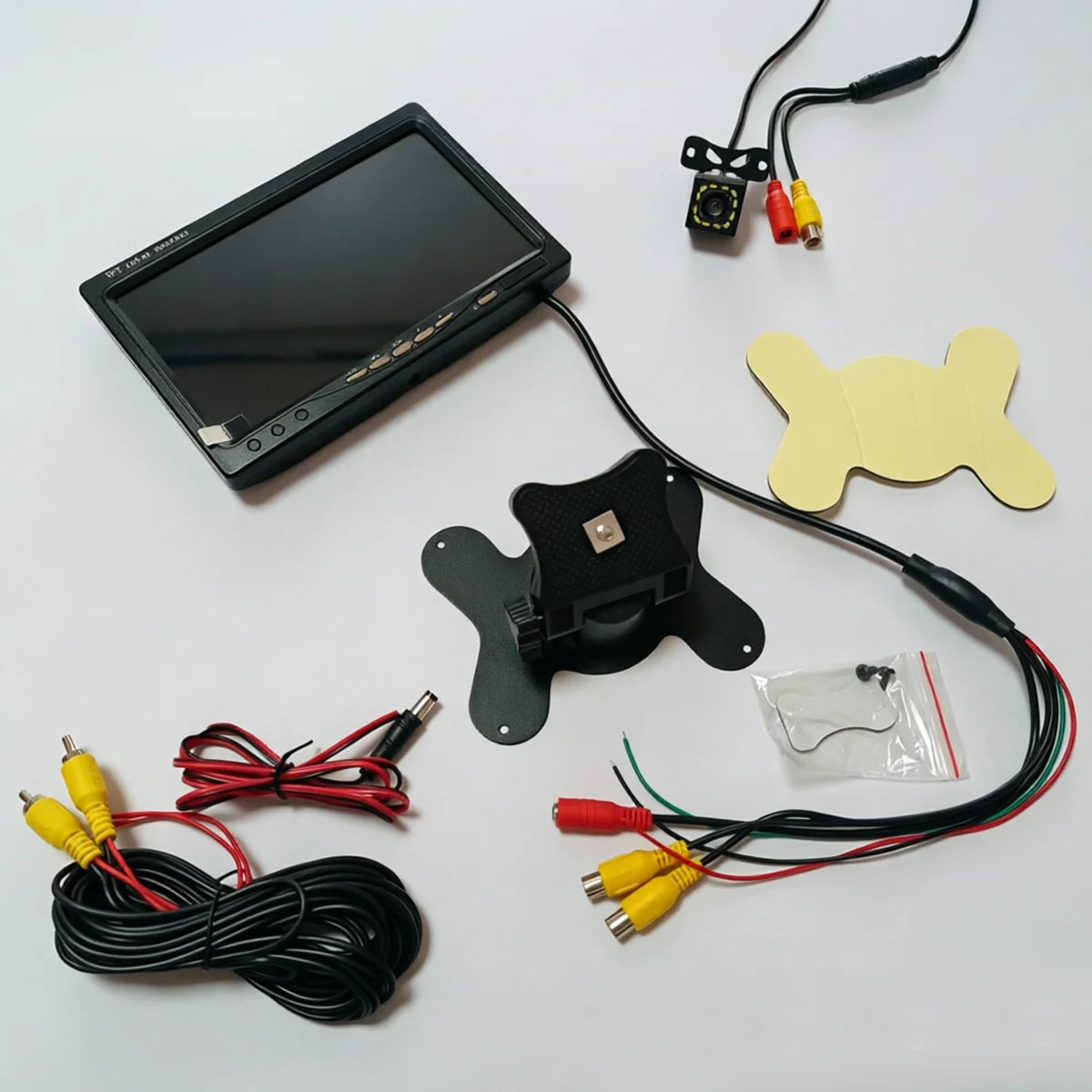 Car Reversing Image, 7-Inch 12-24V Desktop CVBS Monitor - Supports V1/V2 Dual Video Input, Rear View Ruler Camera - Night Vision
