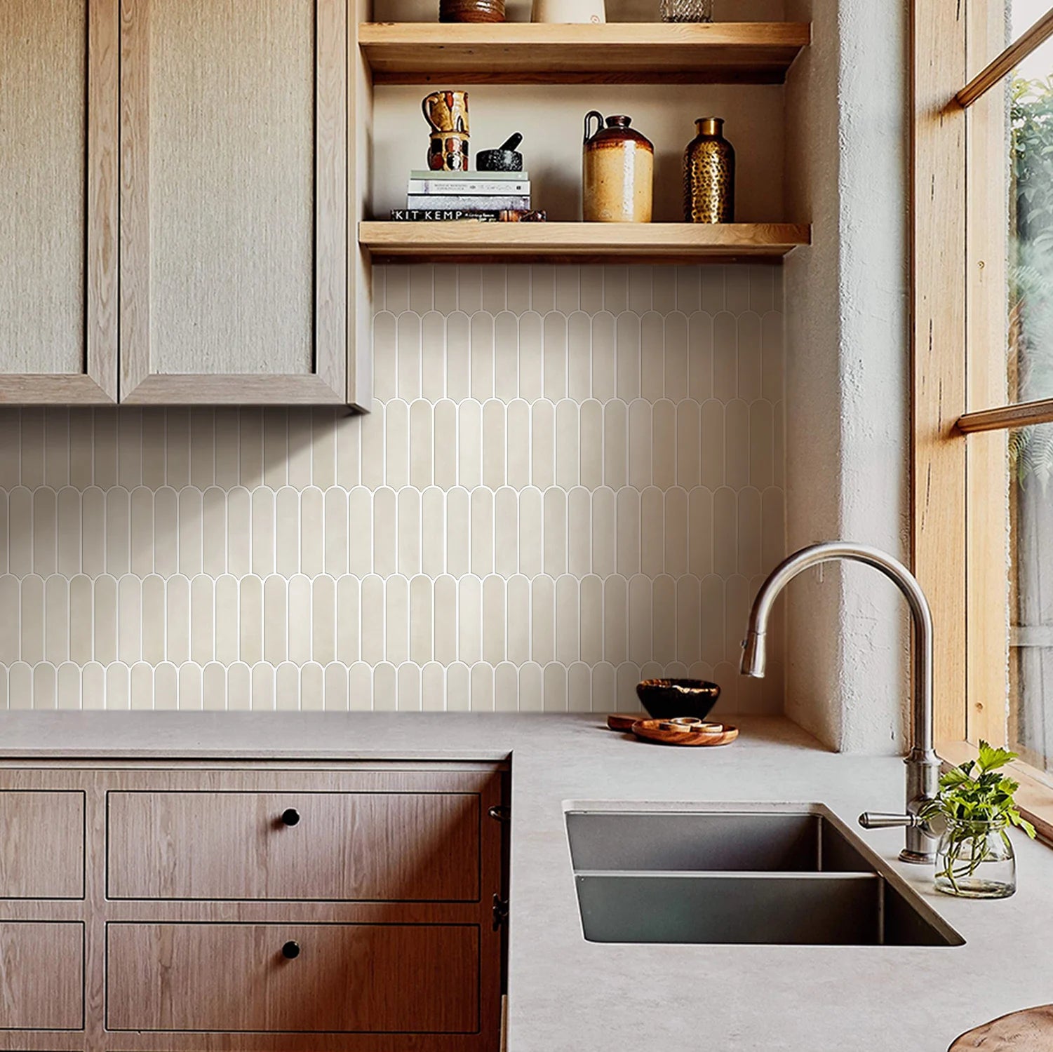 1/10pcs 3D Decorative Tile Stickers, 3D Fish Scale Textures, Matte 30cm x 30cm, Water and Mold Resistant, for Kitchen Bathroom W