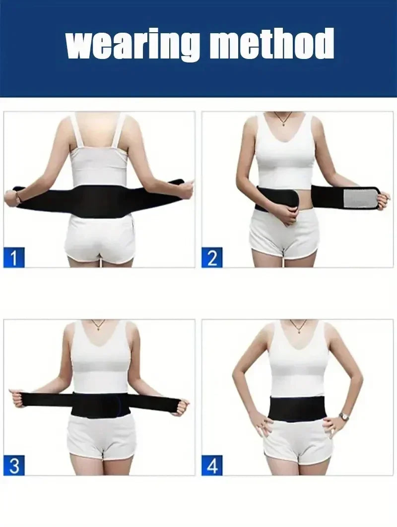 Back Massage Belt with 20 Magnets - Adjustable Waist Support (Black) Back Massage Instrument Tidesmit