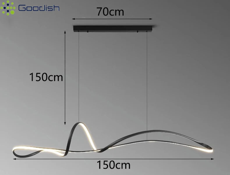 Modern 150cm LED Ring Light - Adjustable Dimmable Pendant for Creators Tidesmit