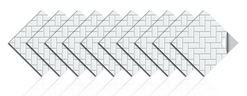 10pcs/set Flat Marble Mosaic Tiles Sticker Transfers Covers For Kitchen Bathroom Tables Peel & Stick Waterproof Art Wall Decals