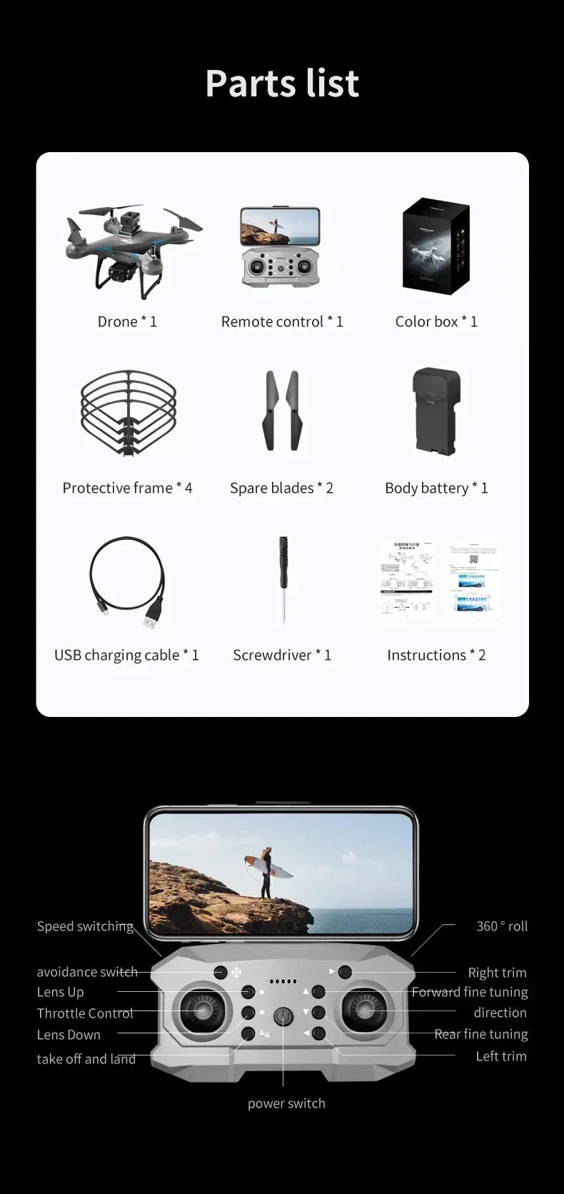 8K Camera Drone with Dual Lens Obstacle Avoidance - Foldable Quadcopter Tidesmit