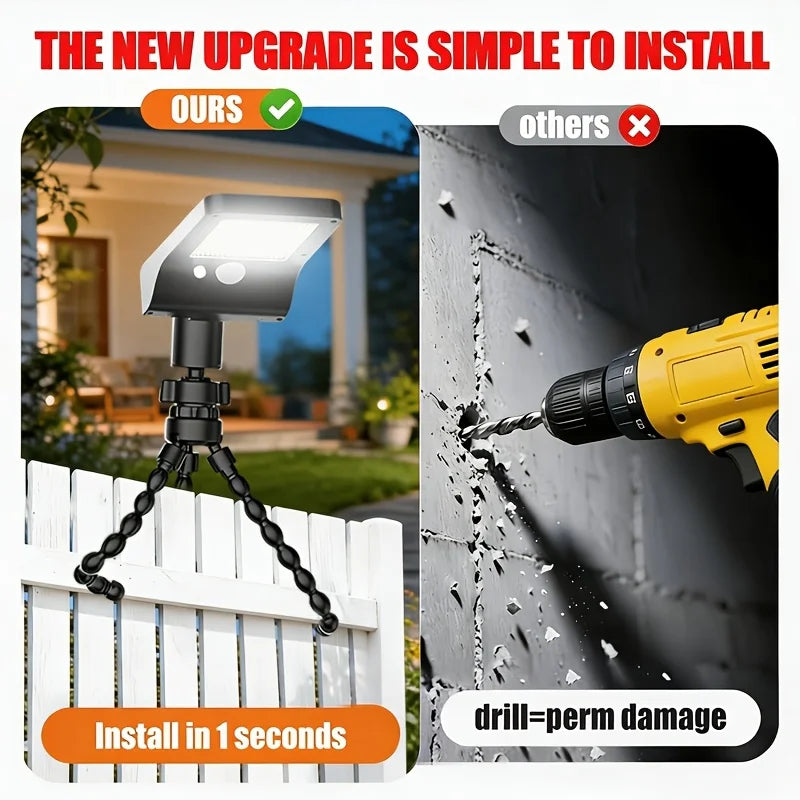 2pcs IP65 Solar Octopus Lights. Bendable Brackets Fit Any Spot, Solar Powered Pool Lights, 196 LEDs with Motion Sensor Auto-on. Drill-free Installation, Great for Yard Lighting