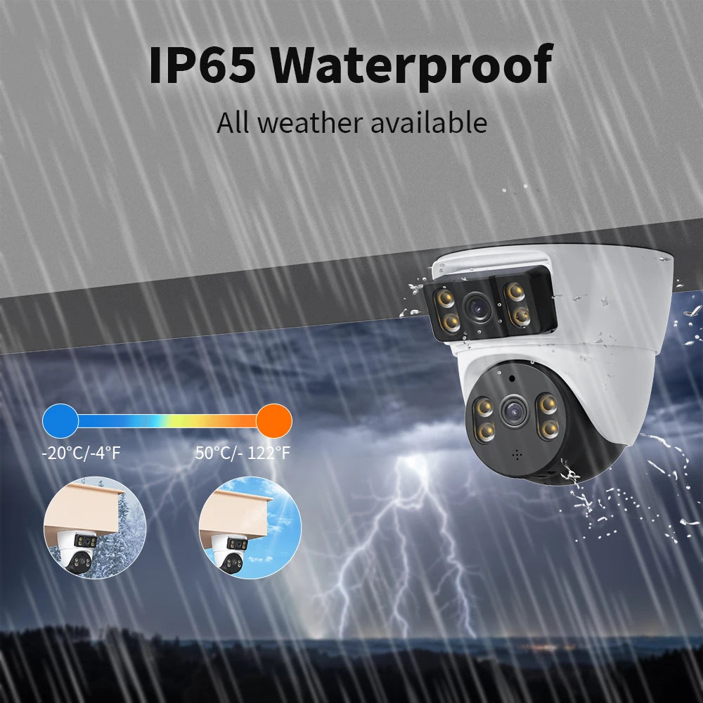 Xiaovv 4MP WiFi House Security Camera CCTV With Dual Lens Dual Screen 360 Degree PTZ AI Humanoid Detection Motion Tracking