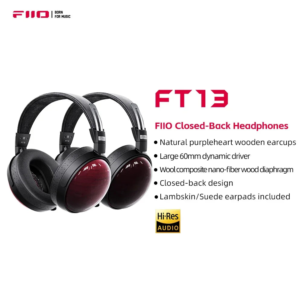 FT13 Closed-Back Audiophile Headphones | 60mm Wool Driver | Tidesmit Tidesmit